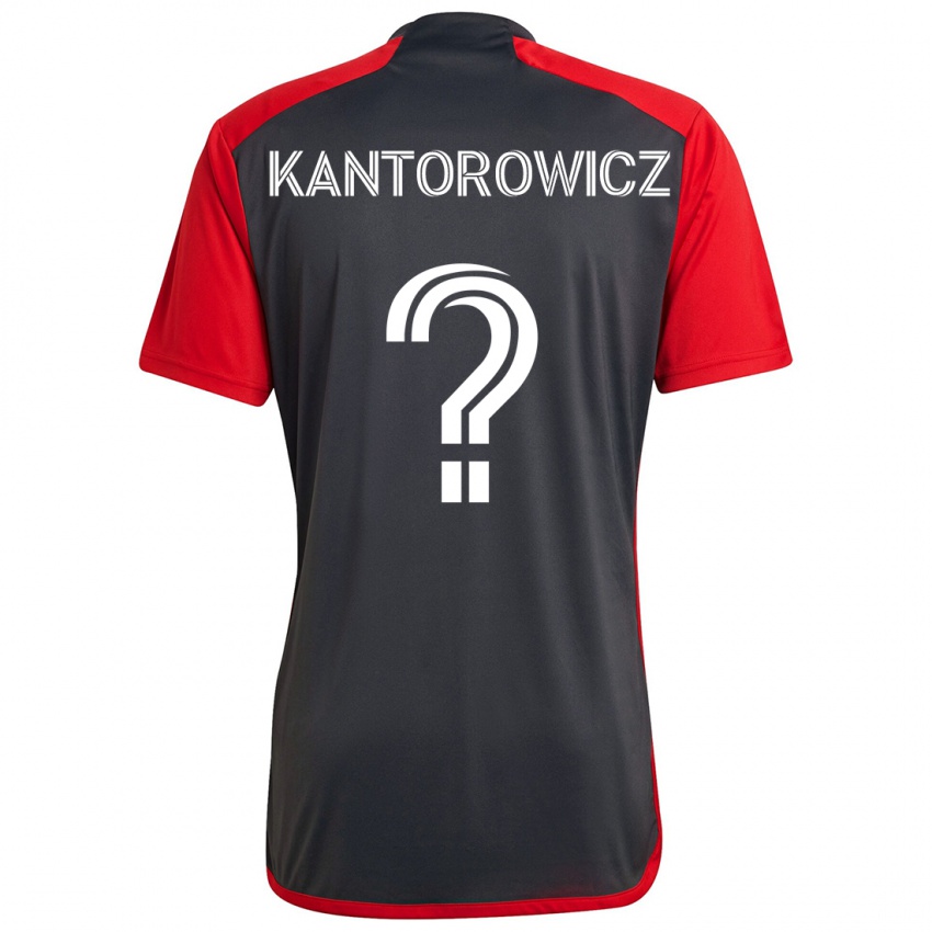 Kinder Dominic Kantorowicz #0 Grau Rot Heimtrikot Trikot 2024/25 T-Shirt Schweiz