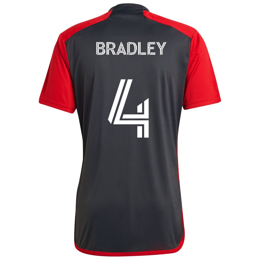 Kinder Michael Bradley #4 Grau Rot Heimtrikot Trikot 2024/25 T-Shirt Schweiz