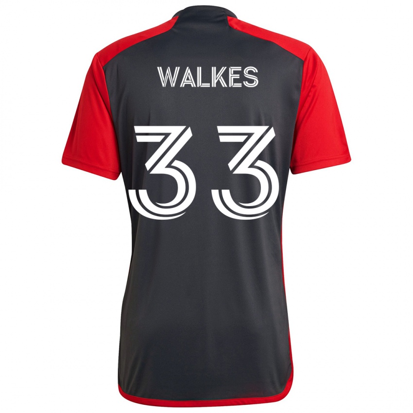 Kinder Reshaun Walkes #33 Grau Rot Heimtrikot Trikot 2024/25 T-Shirt Schweiz