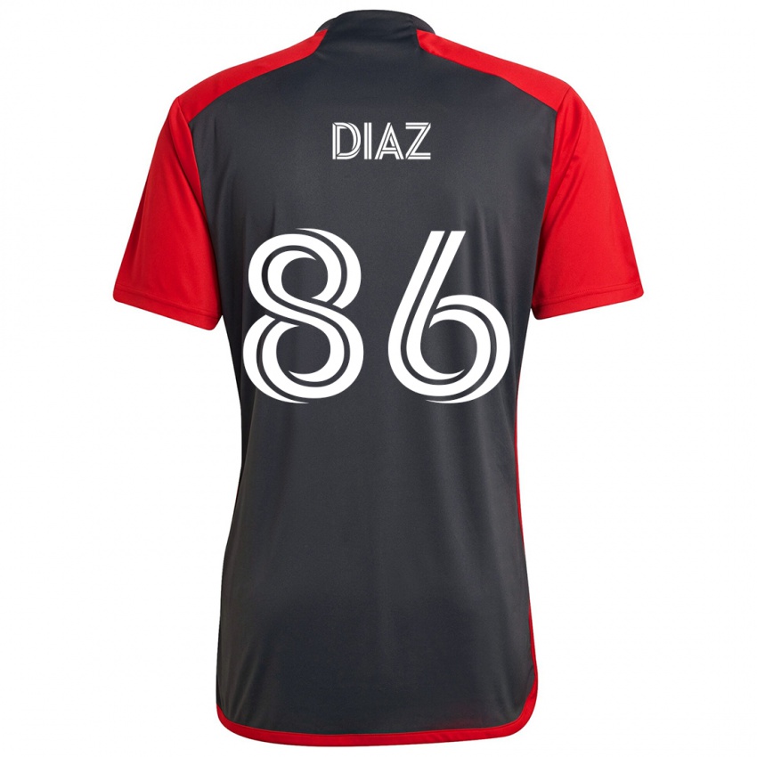 Kinder Alec Díaz #86 Grau Rot Heimtrikot Trikot 2024/25 T-Shirt Schweiz