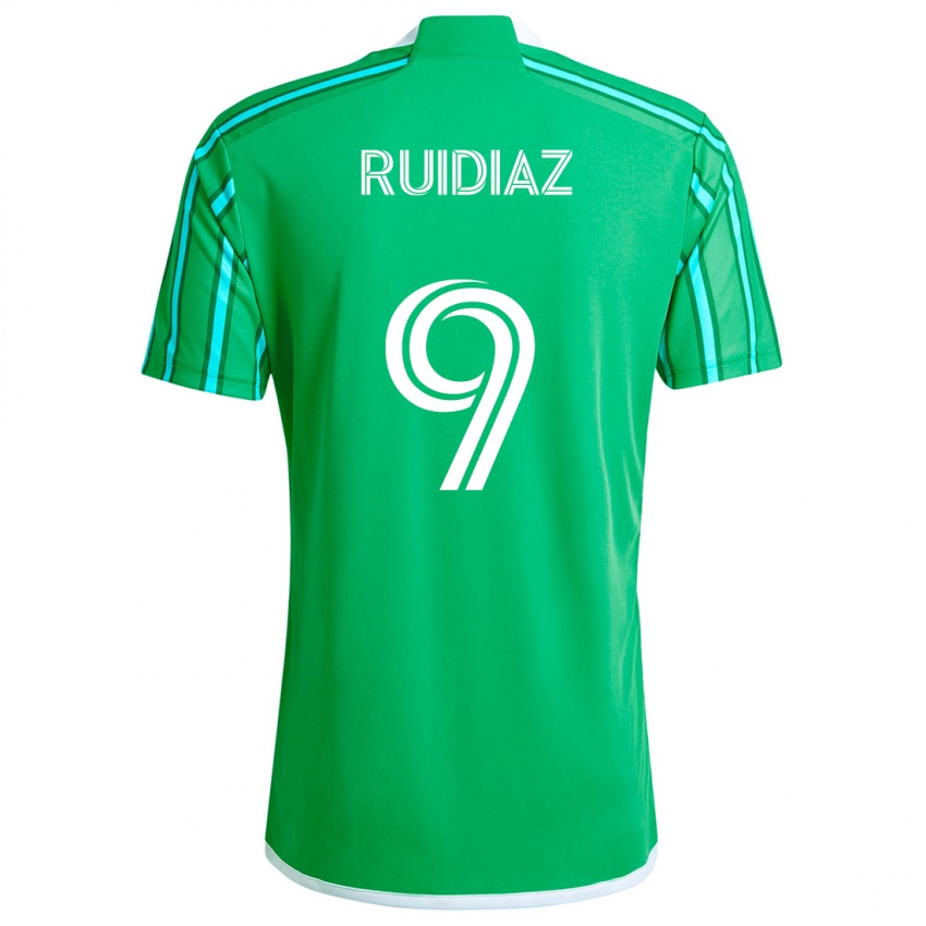 Kinder Raúl Ruidíaz #9 Grün Weiß Heimtrikot Trikot 2024/25 T-Shirt Schweiz