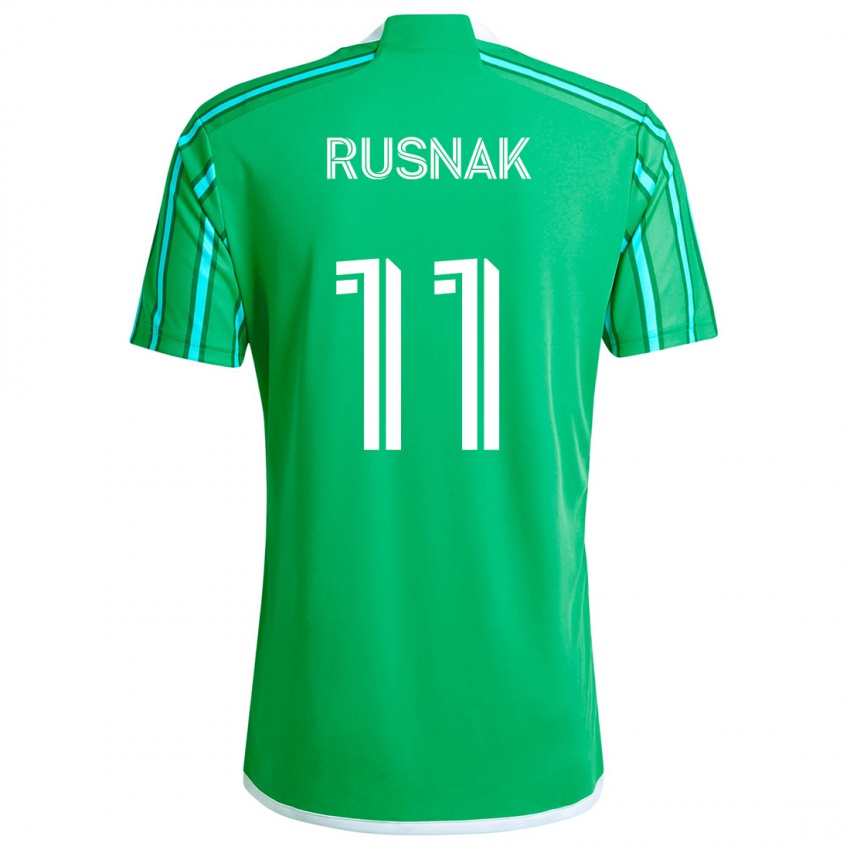 Kinder Albert Rusnák #11 Grün Weiß Heimtrikot Trikot 2024/25 T-Shirt Schweiz