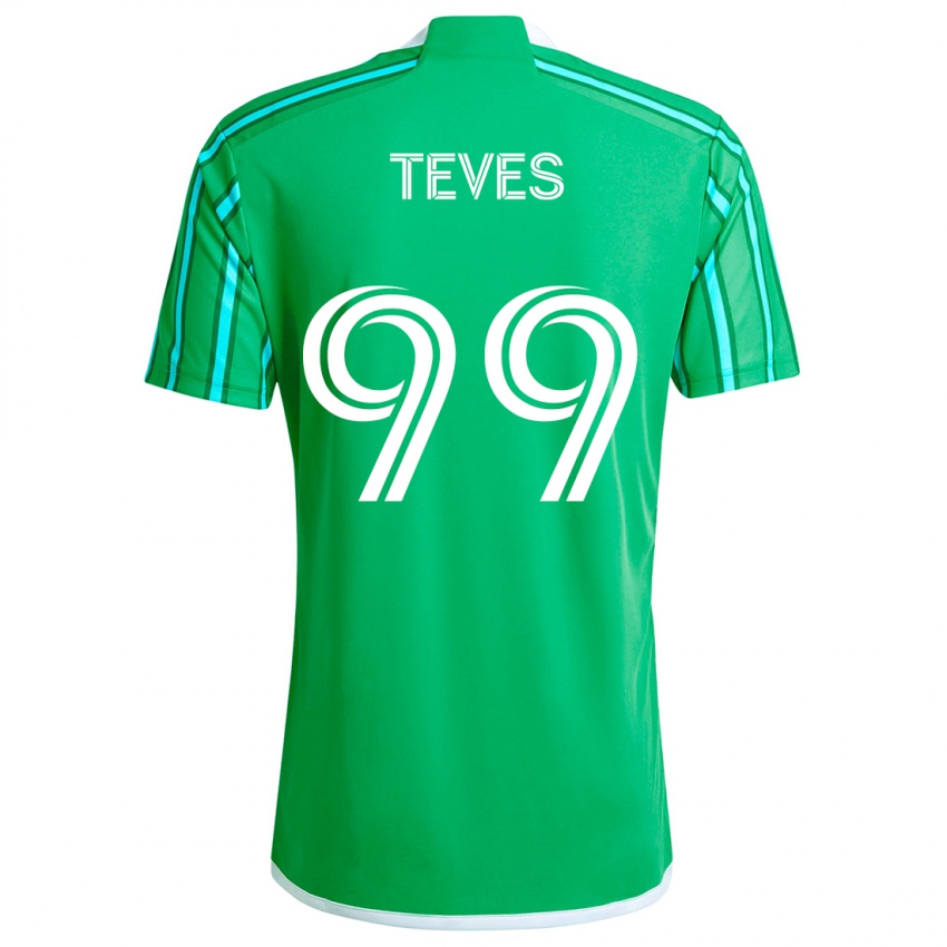 Kinder Dylan Teves #99 Grün Weiß Heimtrikot Trikot 2024/25 T-Shirt Schweiz