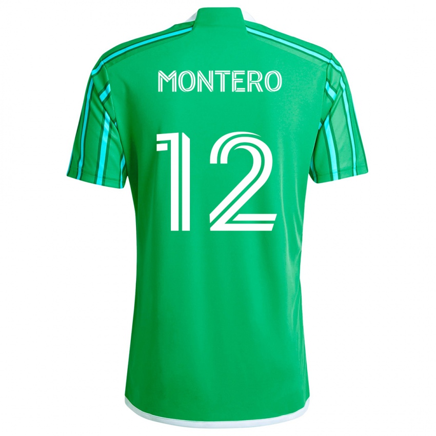 Kinder Fredy Montero #12 Grün Weiß Heimtrikot Trikot 2024/25 T-Shirt Schweiz