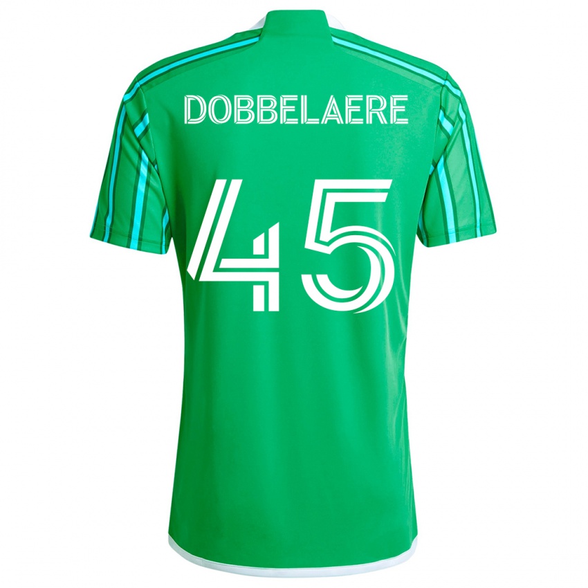 Kinder Ethan Dobbelaere #45 Grün Weiß Heimtrikot Trikot 2024/25 T-Shirt Schweiz