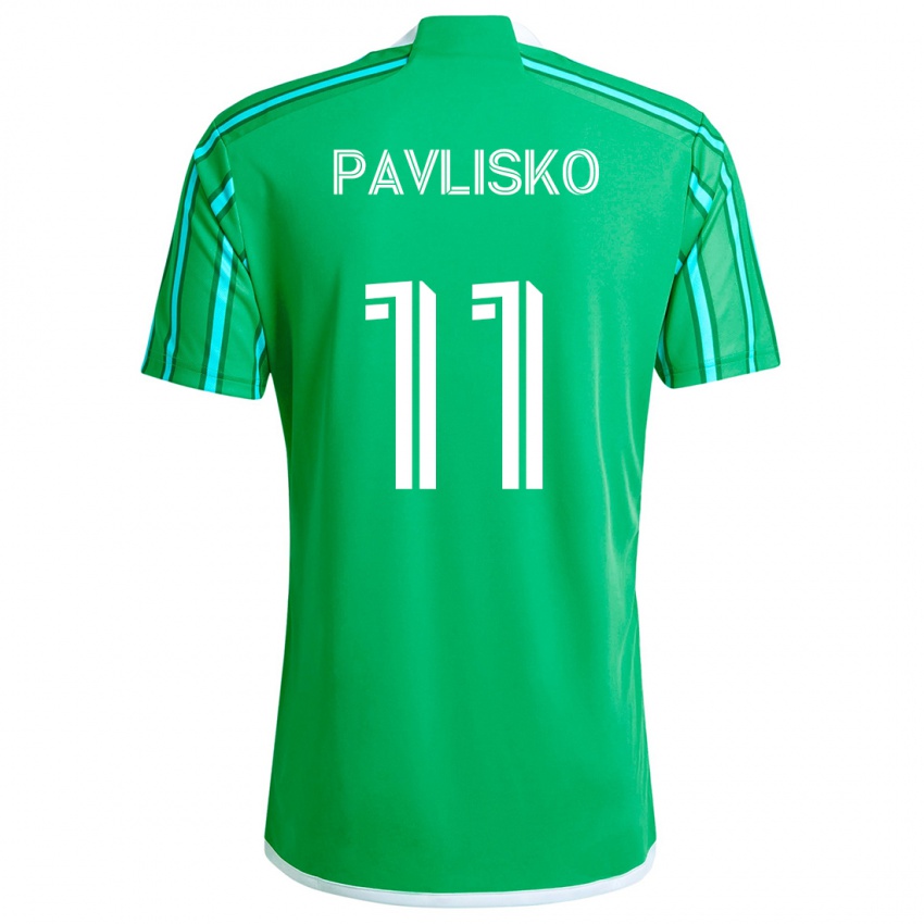 Kinder Kirsten Pavlisko #11 Grün Weiß Heimtrikot Trikot 2024/25 T-Shirt Schweiz