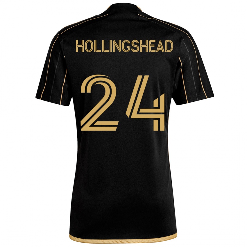 Kinder Ryan Hollingshead #24 Schwarzes Gold Heimtrikot Trikot 2024/25 T-Shirt Schweiz