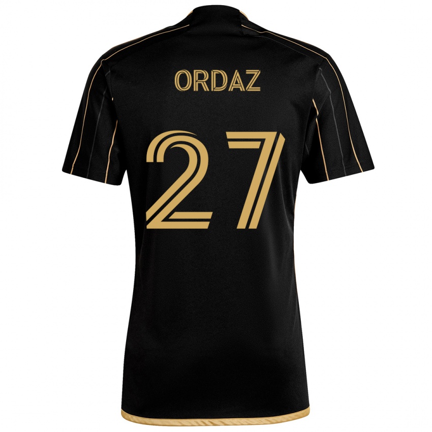 Kinder Nathan Ordaz #27 Schwarzes Gold Heimtrikot Trikot 2024/25 T-Shirt Schweiz