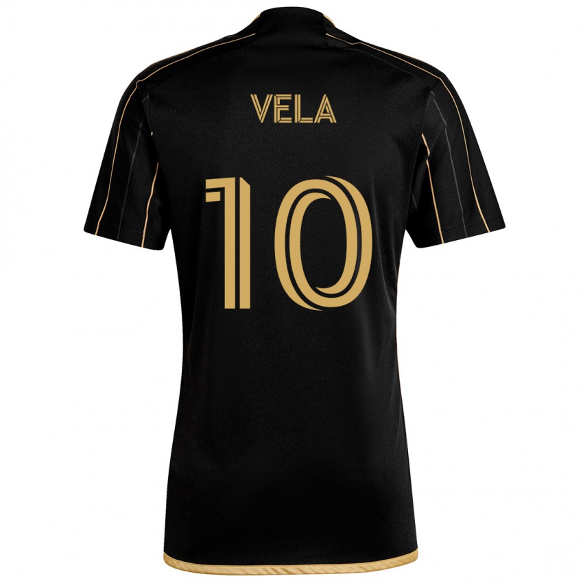 Kinder Carlos Vela #10 Schwarzes Gold Heimtrikot Trikot 2024/25 T-Shirt Schweiz