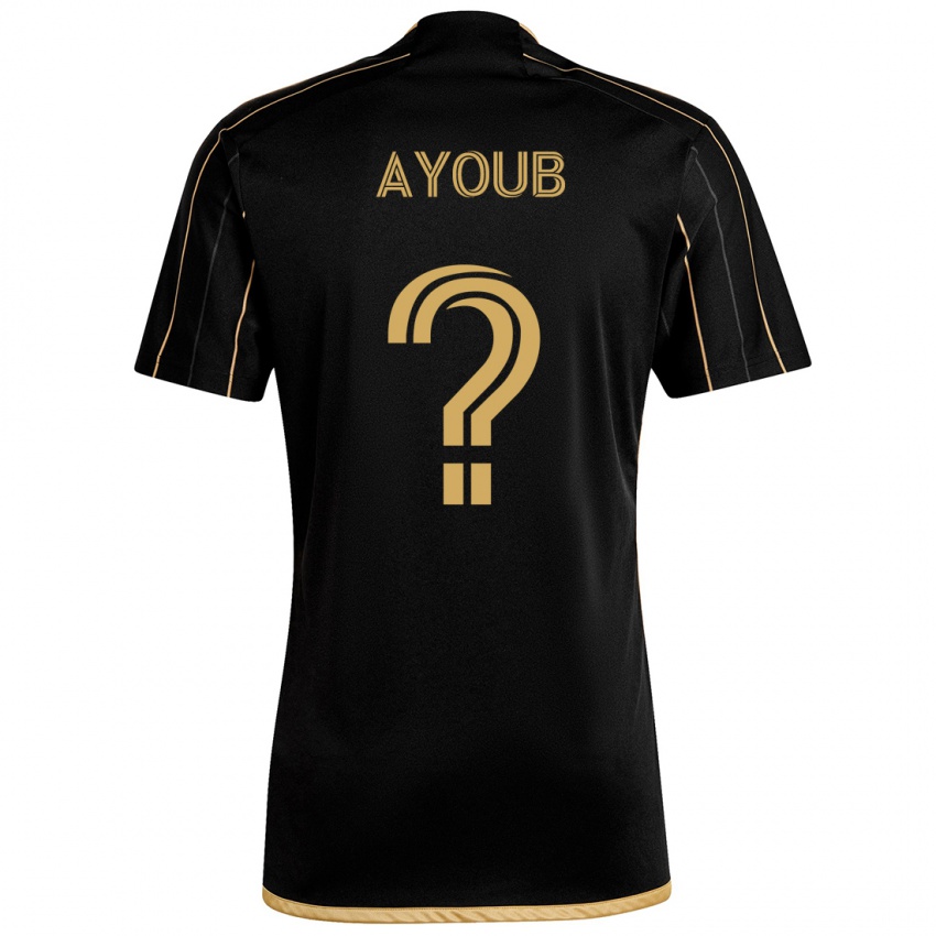 Kinder Ryan Ayoub #0 Schwarzes Gold Heimtrikot Trikot 2024/25 T-Shirt Schweiz