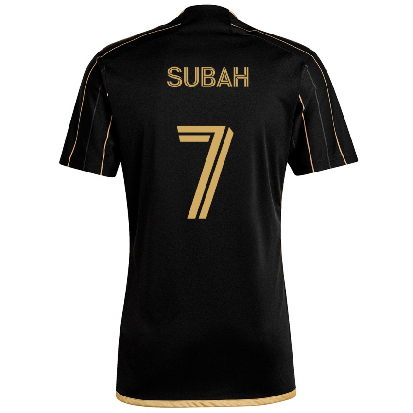 Kinder Yekeson Subah #7 Schwarzes Gold Heimtrikot Trikot 2024/25 T-Shirt Schweiz