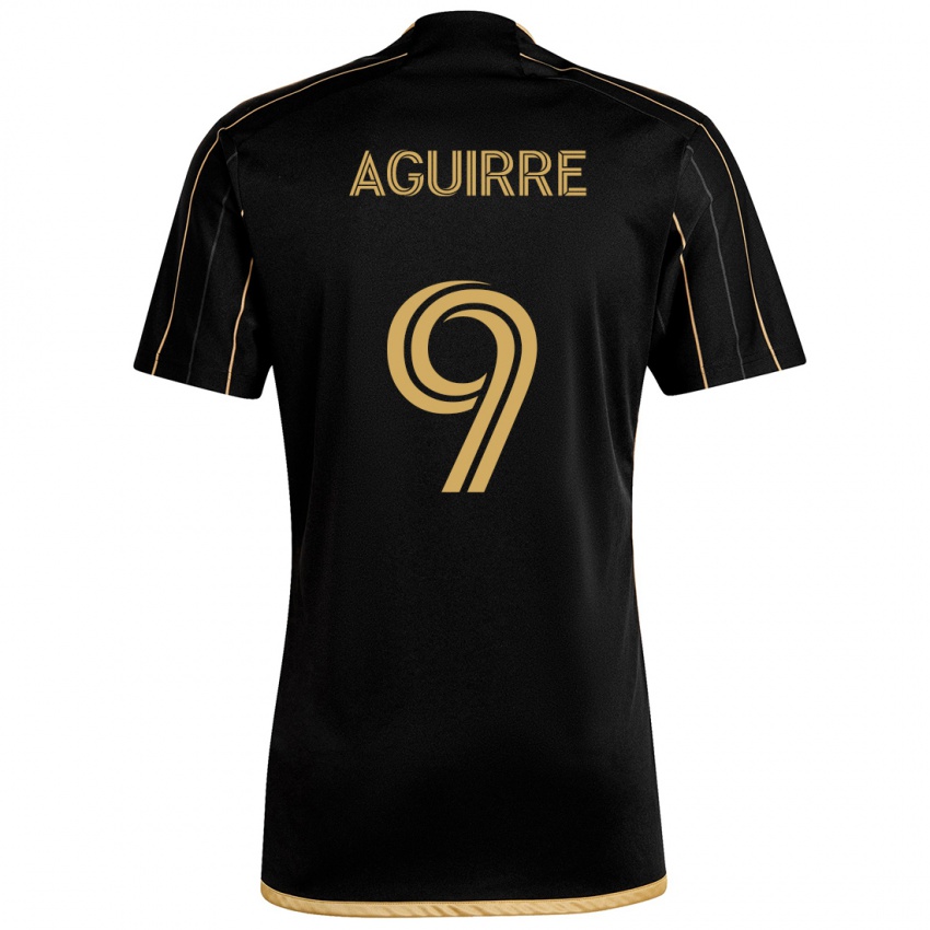 Kinder Dustin Aguirre #9 Schwarzes Gold Heimtrikot Trikot 2024/25 T-Shirt Schweiz