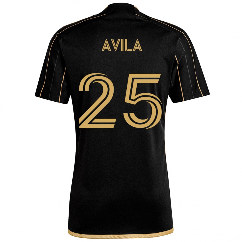 Kinder Armando Avila #25 Schwarzes Gold Heimtrikot Trikot 2024/25 T-Shirt Schweiz