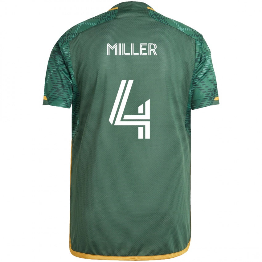 Kinder Kamal Miller #4 Grün Orange Heimtrikot Trikot 2024/25 T-Shirt Schweiz