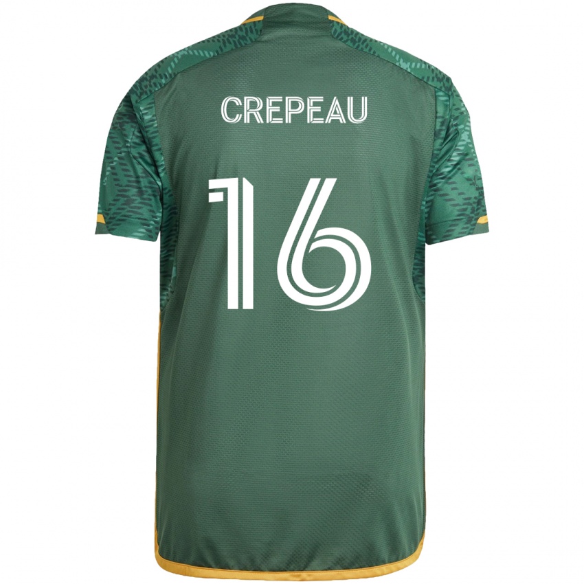 Kinder Maxime Crépeau #16 Grün Orange Heimtrikot Trikot 2024/25 T-Shirt Schweiz