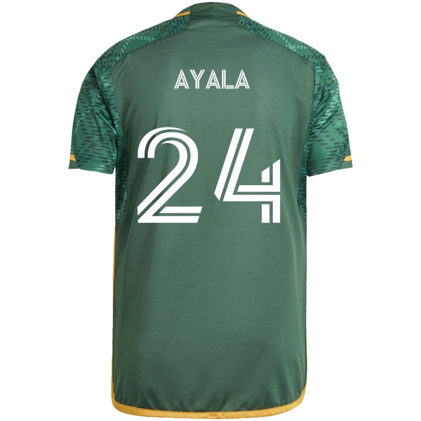 Kinder David Ayala #24 Grün Orange Heimtrikot Trikot 2024/25 T-Shirt Schweiz