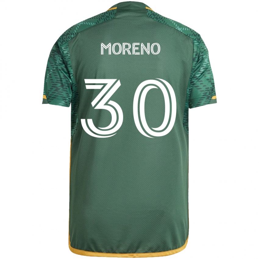 Kinder Santiago Moreno #30 Grün Orange Heimtrikot Trikot 2024/25 T-Shirt Schweiz