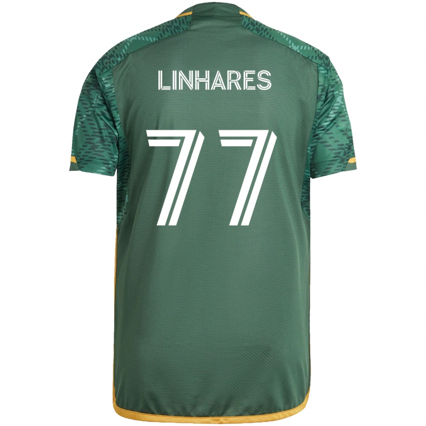 Kinder Kyle Linhares #77 Grün Orange Heimtrikot Trikot 2024/25 T-Shirt Schweiz