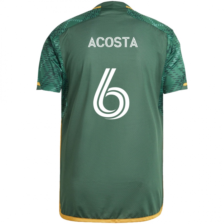 Kinder Bryan Acosta #6 Grün Orange Heimtrikot Trikot 2024/25 T-Shirt Schweiz