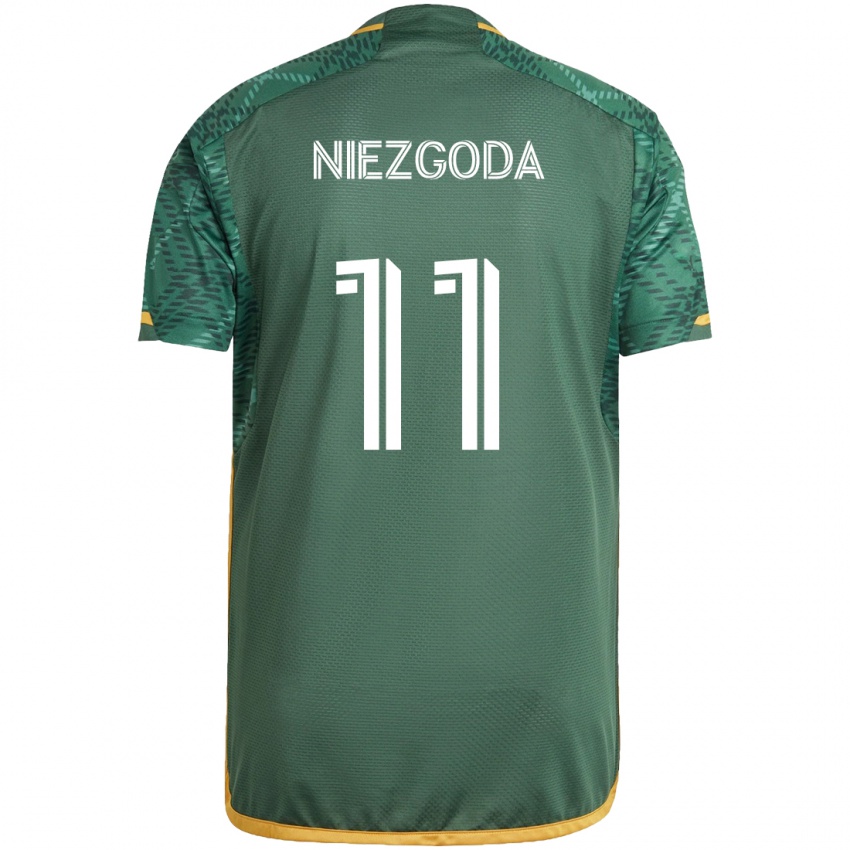 Kinder Jaroslaw Niezgoda #11 Grün Orange Heimtrikot Trikot 2024/25 T-Shirt Schweiz