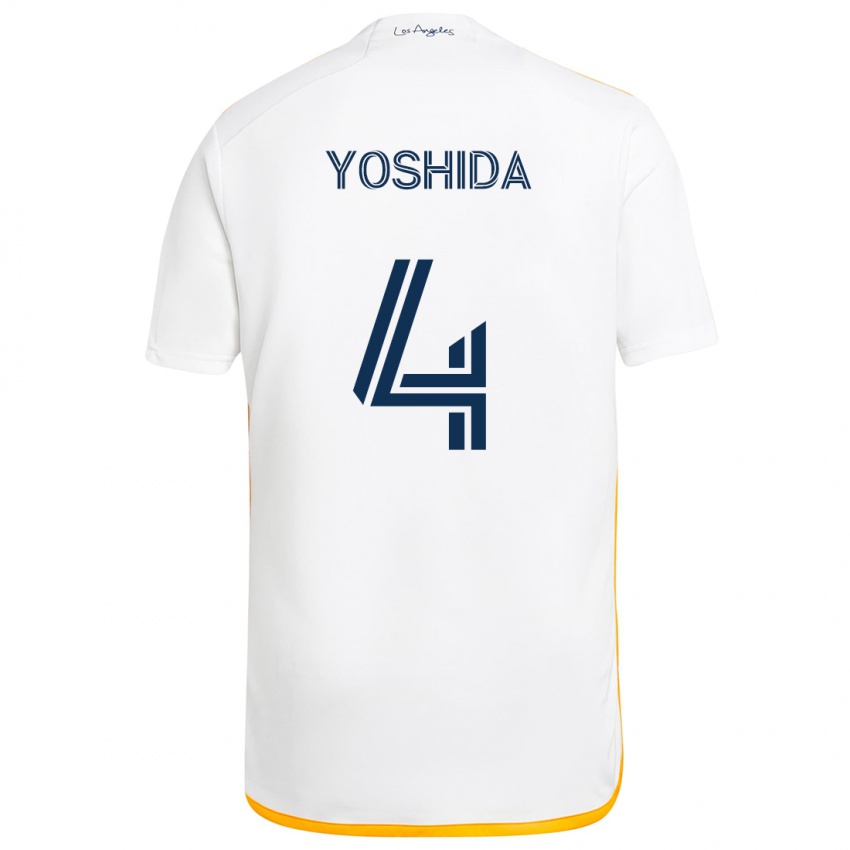 Kinder Maya Yoshida #4 Weiß Gelb Heimtrikot Trikot 2024/25 T-Shirt Schweiz