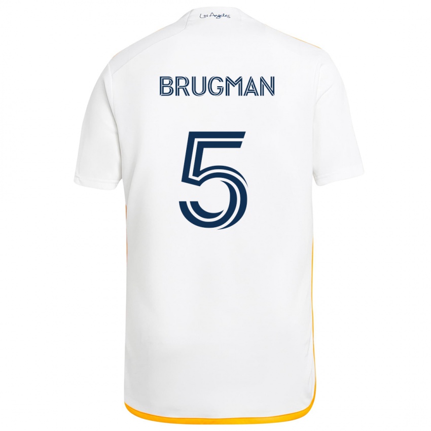 Kinder Gastón Brugman #5 Weiß Gelb Heimtrikot Trikot 2024/25 T-Shirt Schweiz