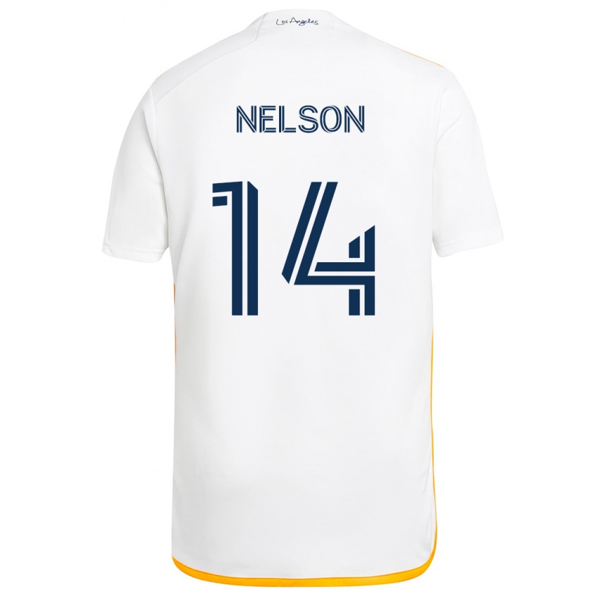 Kinder John Nelson #14 Weiß Gelb Heimtrikot Trikot 2024/25 T-Shirt Schweiz