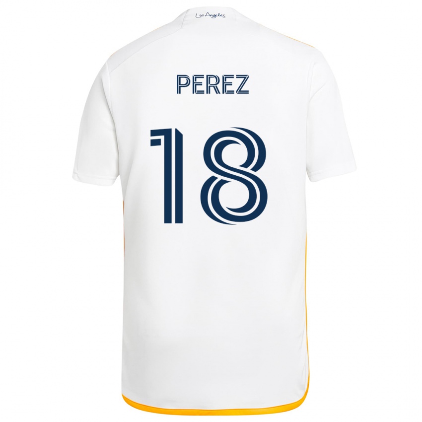 Kinder Jonathan Pérez #18 Weiß Gelb Heimtrikot Trikot 2024/25 T-Shirt Schweiz