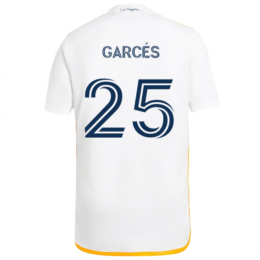 Kinder Carlos Garcés #25 Weiß Gelb Heimtrikot Trikot 2024/25 T-Shirt Schweiz