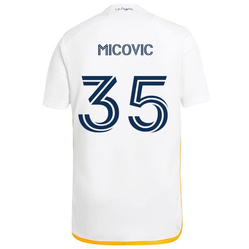 Kinder Novak Micovic #35 Weiß Gelb Heimtrikot Trikot 2024/25 T-Shirt Schweiz