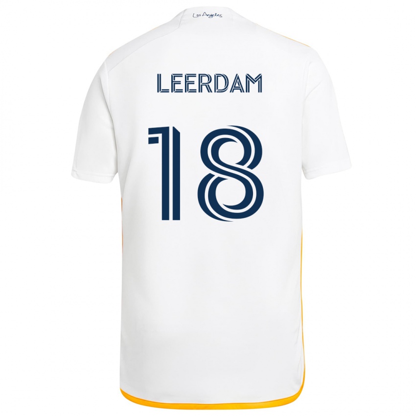 Kinder Kelvin Leerdam #18 Weiß Gelb Heimtrikot Trikot 2024/25 T-Shirt Schweiz