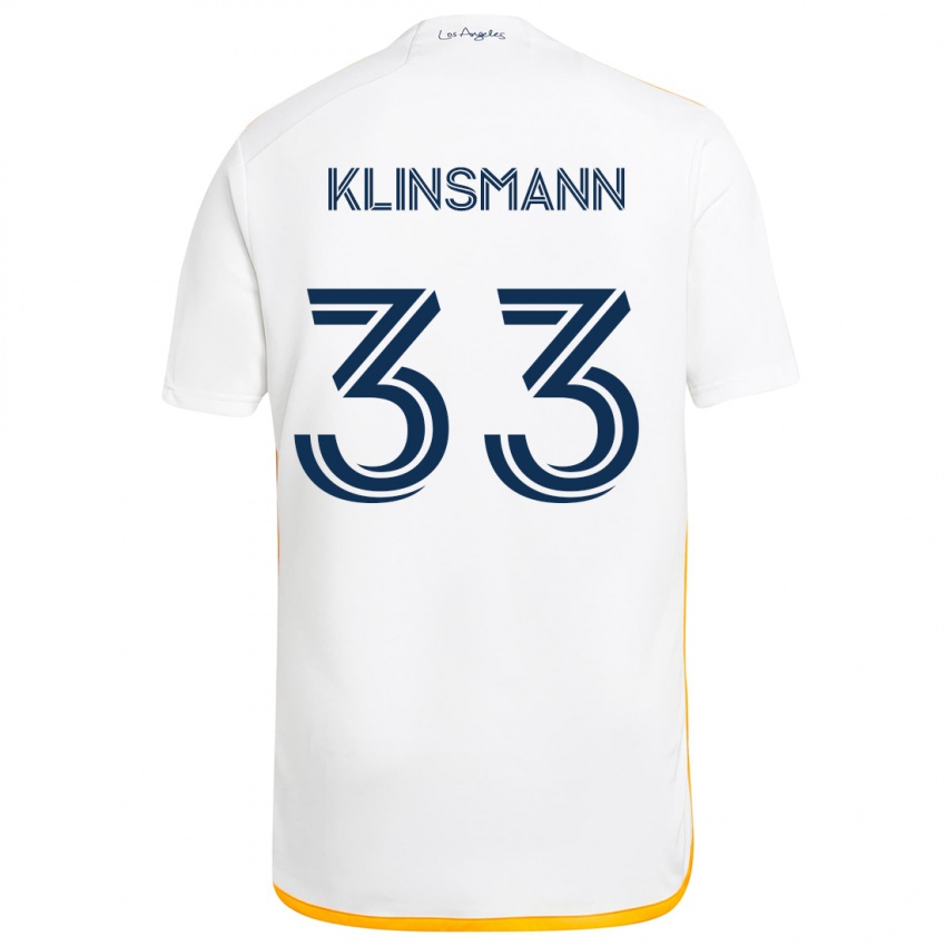 Kinder Jonathan Klinsmann #33 Weiß Gelb Heimtrikot Trikot 2024/25 T-Shirt Schweiz