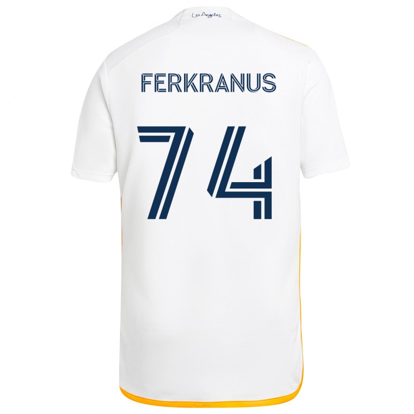 Kinder Marcus Ferkranus #74 Weiß Gelb Heimtrikot Trikot 2024/25 T-Shirt Schweiz