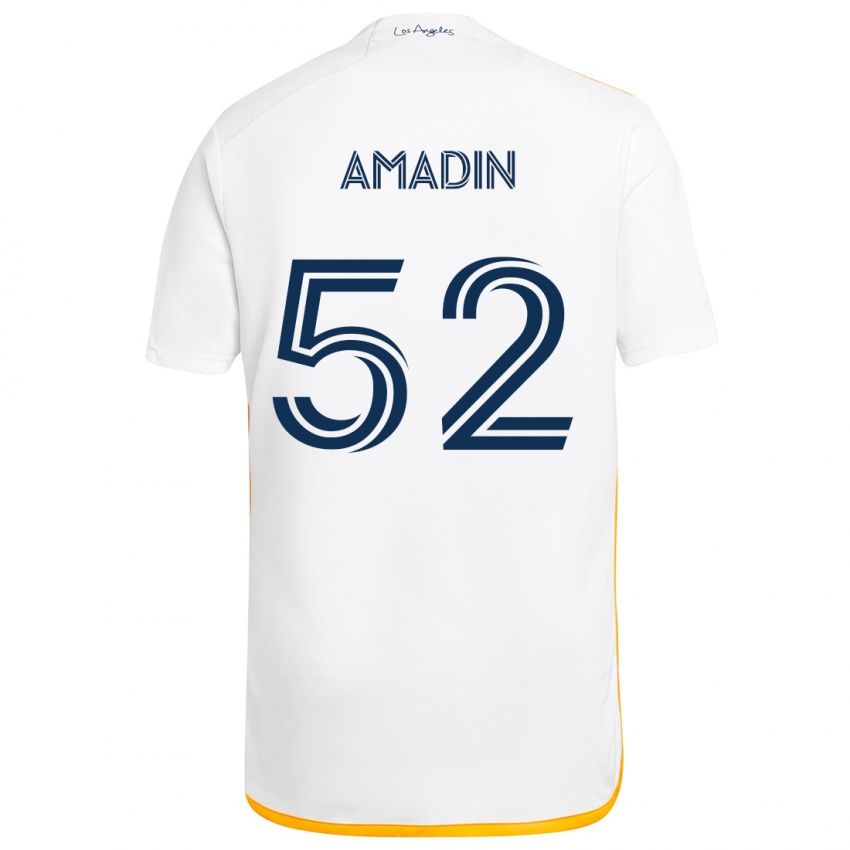 Kinder Elijah Amadin #52 Weiß Gelb Heimtrikot Trikot 2024/25 T-Shirt Schweiz