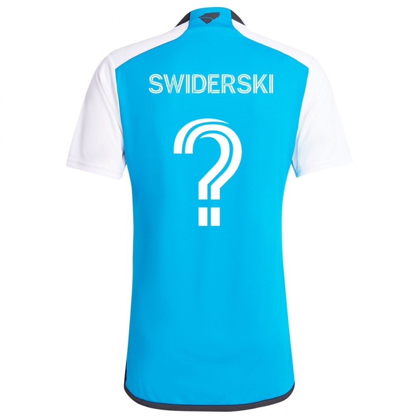 Kinder Karol Swiderski #0 Blau Weiss Heimtrikot Trikot 2024/25 T-Shirt Schweiz