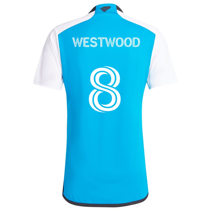 Kinder Ashley Westwood #8 Blau Weiss Heimtrikot Trikot 2024/25 T-Shirt Schweiz