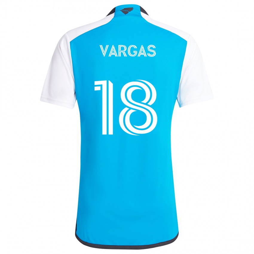 Kinder Kerwin Vargas #18 Blau Weiss Heimtrikot Trikot 2024/25 T-Shirt Schweiz