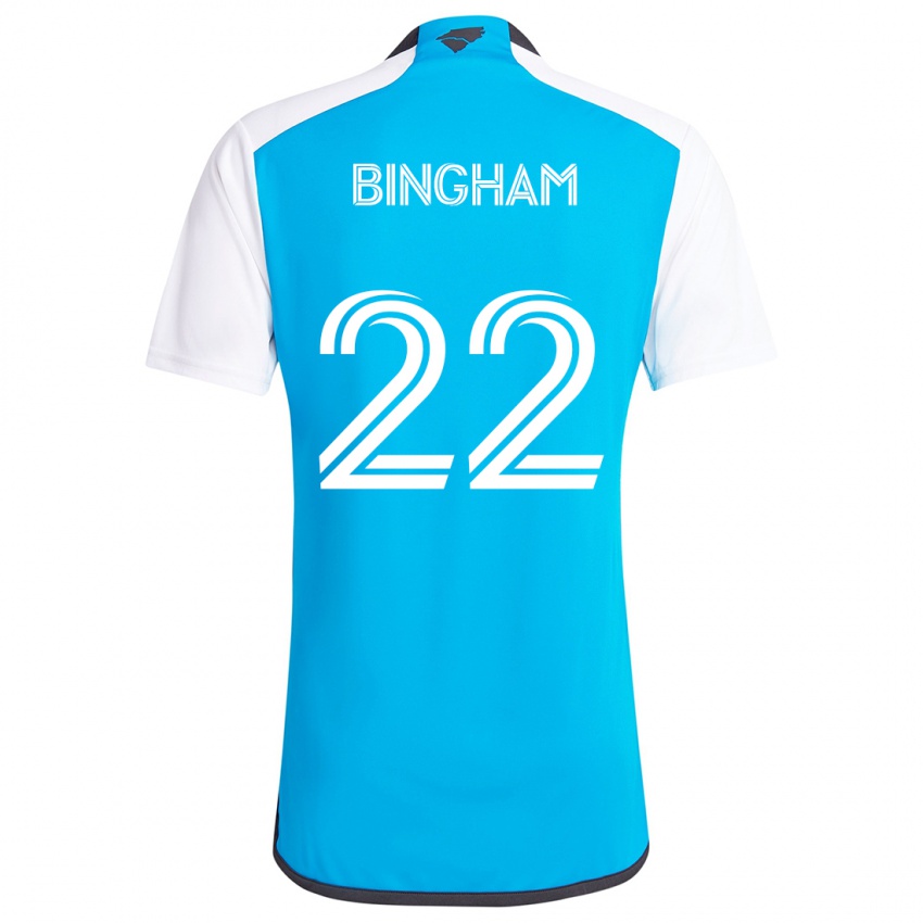 Kinder David Bingham #22 Blau Weiss Heimtrikot Trikot 2024/25 T-Shirt Schweiz