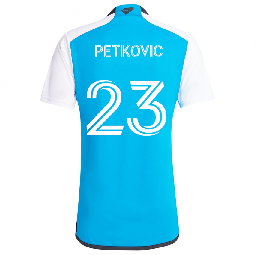 Enfant Maillot Nikola Petkovic #23 Bleu Blanc Tenues Domicile 2024/25 T-Shirt Suisse