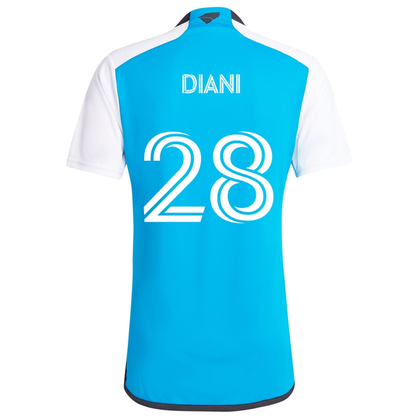 Enfant Maillot Djibril Diani #28 Bleu Blanc Tenues Domicile 2024/25 T-Shirt Suisse