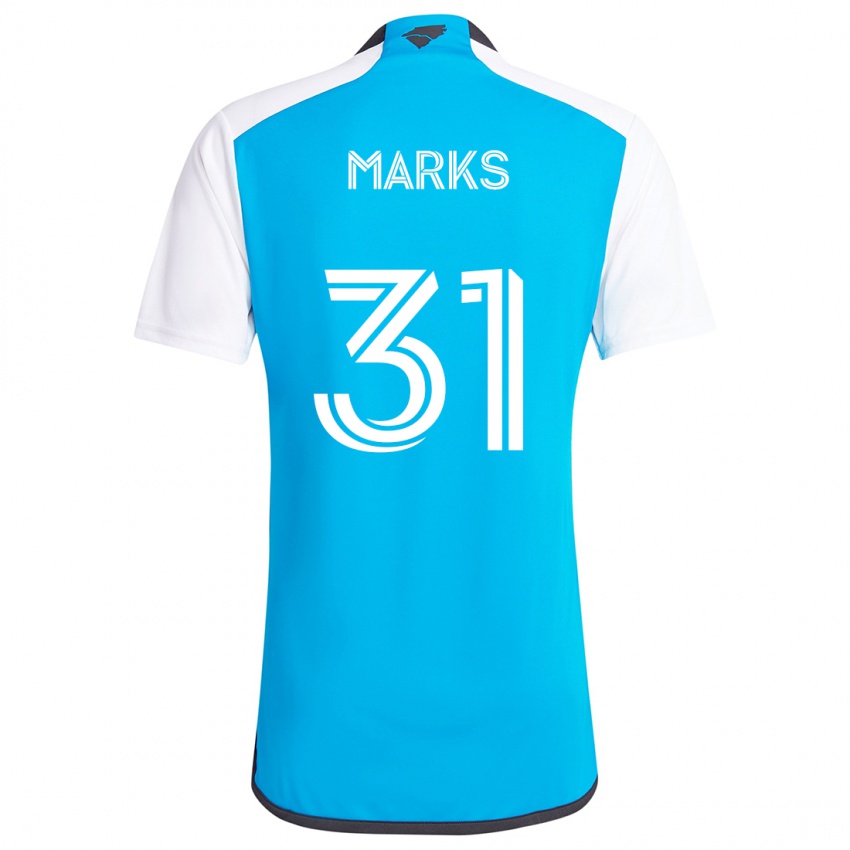 Kinder George Marks #31 Blau Weiss Heimtrikot Trikot 2024/25 T-Shirt Schweiz