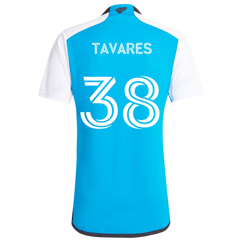 Enfant Maillot Iuri Tavares #38 Bleu Blanc Tenues Domicile 2024/25 T-Shirt Suisse