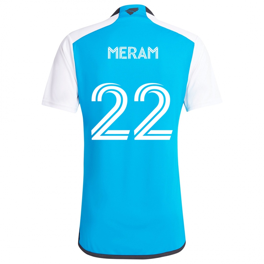 Kinder Justin Meram #22 Blau Weiss Heimtrikot Trikot 2024/25 T-Shirt Schweiz