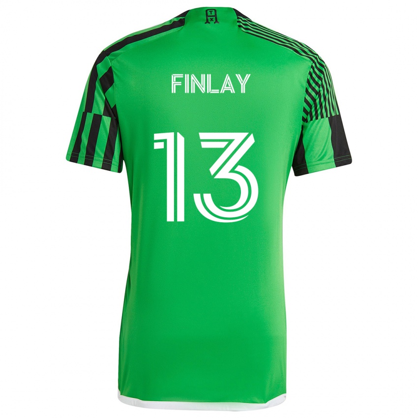 Kinder Ethan Finlay #13 Grün Schwarz Heimtrikot Trikot 2024/25 T-Shirt Schweiz