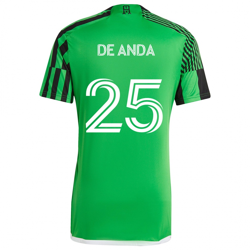 Kinder Anthony De Anda #25 Grün Schwarz Heimtrikot Trikot 2024/25 T-Shirt Schweiz