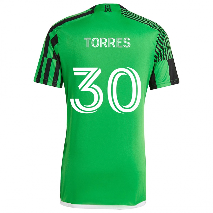 Kinder Ervin Torres #30 Grün Schwarz Heimtrikot Trikot 2024/25 T-Shirt Schweiz