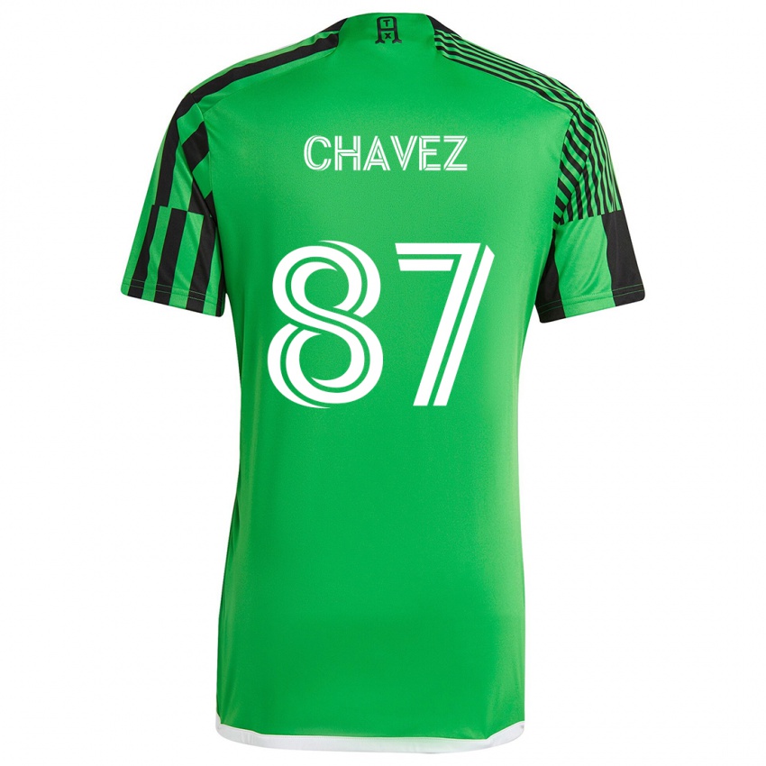 Kinder Alfonso Ocampo-Chávez #87 Grün Schwarz Heimtrikot Trikot 2024/25 T-Shirt Schweiz