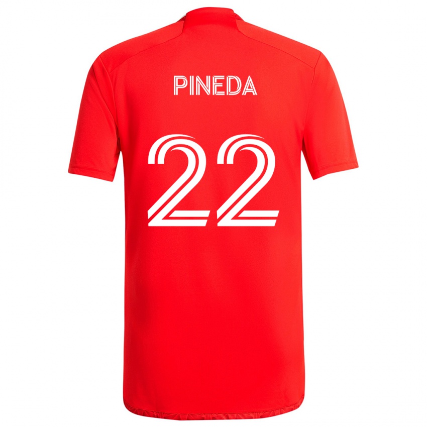 Kinder Mauricio Pineda #22 Rot-Weiss Heimtrikot Trikot 2024/25 T-Shirt Schweiz