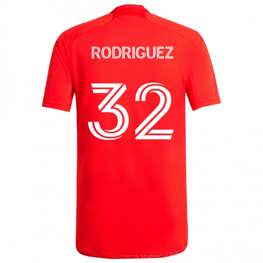 Enfant Maillot Missael Rodríguez #32 Rouge Blanc Tenues Domicile 2024/25 T-Shirt Suisse