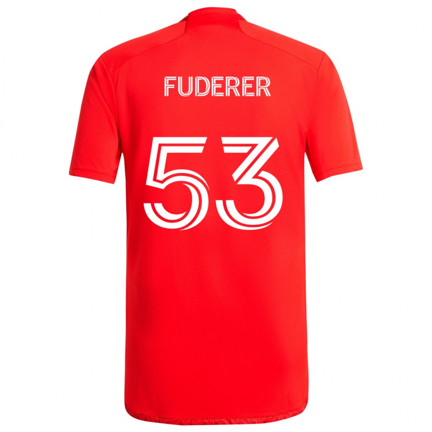 Kinder Jake Fuderer #53 Rot-Weiss Heimtrikot Trikot 2024/25 T-Shirt Schweiz